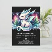 Eenvoudige Waterverf Dragon Verjaardag Kaart (Staand voorkant)