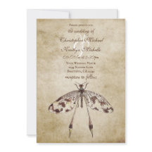 Eenvoudige  Waterverf Dragonfly bruiloft