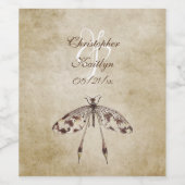 Eenvoudige Waterverf Dragonfly bruiloft Wijn Etiket (Enkel label)