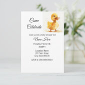 Eenvoudige Waterverf eendje Baby shower Kaart (Staand voorkant)