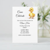 Eenvoudige Waterverf eendje Baby shower Kaart (Staand voorkant)
