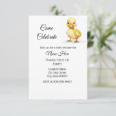 Eenvoudige Waterverf eendje Baby shower Kaart (Staand voorkant)