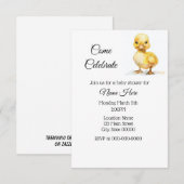 Eenvoudige Waterverf eendje Baby shower Kaart (Voorkant / Achterkant)