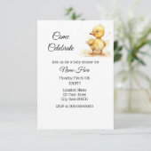 Eenvoudige Waterverf eendje Baby shower Kaart (Staand voorkant)
