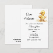 Eenvoudige Waterverf eendje Baby shower Kaart (Voorkant / Achterkant)
