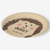 Eenvoudige waterverf Egel Birthday Papieren Bordje (Gekanteld)