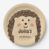 Eenvoudige waterverf Egel Birthday Papieren Bordje (Voorkant)