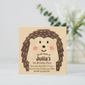 Eenvoudige waterverf Egel Birthday Party Kaart (Staand voorkant)