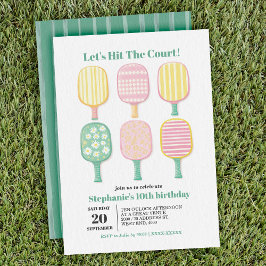 Eenvoudige Waterverf Elegant Pickleball Verjaardag Kaart