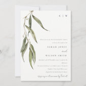 Eenvoudige Waterverf Eucalyptus Botanisch Verlovin Kaart (Voorkant)