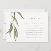 Eenvoudige Waterverf eucalyptus botanische bruilof Bedankkaart (Voorkant)