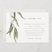 Eenvoudige Waterverf eucalyptus botanische bruilof Bedankkaart (Voorkant / Achterkant)