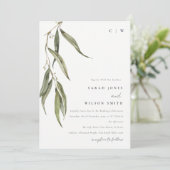 Eenvoudige Waterverf eucalyptus botanische bruilof Kaart (Staand voorkant)