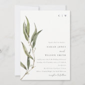 Eenvoudige Waterverf eucalyptus botanische bruilof Kaart (Voorkant)