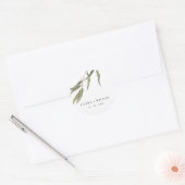 Eenvoudige waterverf Eucalyptus botanische bruilof Ronde Sticker (Envelop)