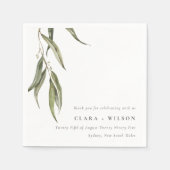 Eenvoudige Waterverf eucalyptus botanische bruilof Servet (Voorkant)