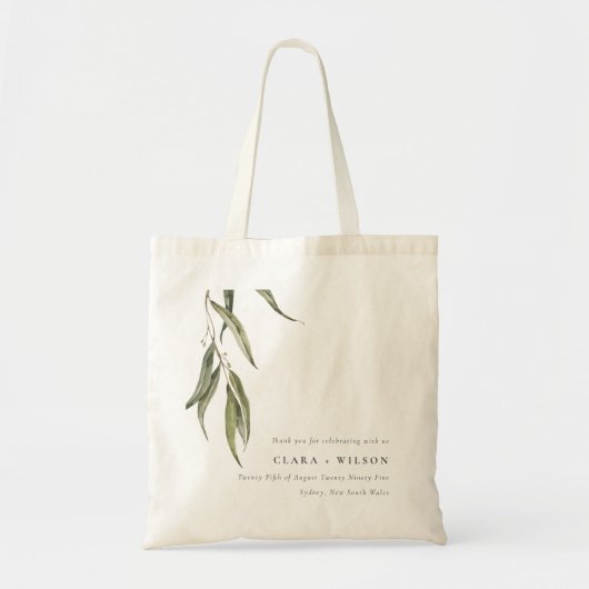 Eenvoudige Waterverf eucalyptus botanische bruilof Tote Bag (Voorkant)