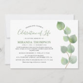 Eenvoudige Waterverf Eucalyptus Celebration of Lif Kaart (Voorkant)