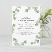 Eenvoudige Waterverf Eucalyptus Greenery Wedding Kaart (Staand voorkant)