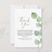Eenvoudige Waterverf Eucalyptus groen sympathie Bedankkaart (Voorkant)