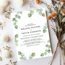 Eenvoudige Waterverf Eucalyptus Groene Huwelijk