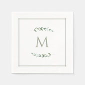 Eenvoudige Waterverf Eucalyptus Sage Groen Servet (Voorkant)