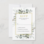 Eenvoudige Waterverf Eucalyptus Weddenschap RSVP Kaartje (Voorkant)