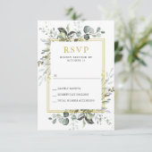 Eenvoudige Waterverf Eucalyptus Weddenschap RSVP Kaartje (Staand voorkant)