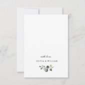 Eenvoudige Waterverf Eucalyptus Weddenschap RSVP Kaartje (Achterkant)