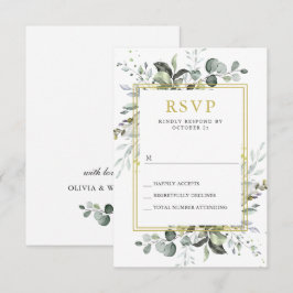 Eenvoudige Waterverf Eucalyptus Weddenschap RSVP Kaartje