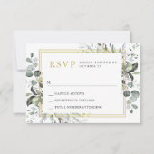 Eenvoudige Waterverf Eucalyptus Weddenschap RSVP Kaartje (Voorkant)