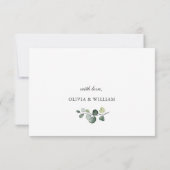 Eenvoudige Waterverf Eucalyptus Weddenschap RSVP Kaartje (Achterkant)