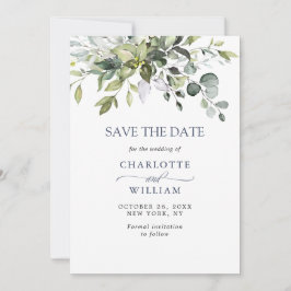 Eenvoudige Waterverf Eucalyptus Weddenschap Save The Date