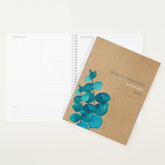Eenvoudige waterverf Eucalyptusbladeren Rustiek Planner (Display)
