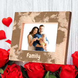 Eenvoudige Waterverf Familie Valentijnse Gift Hout Gegraveerde Lijstjes