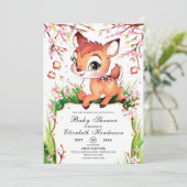 Eenvoudige Waterverf Fawn Baby shower Kaart (Staand voorkant)