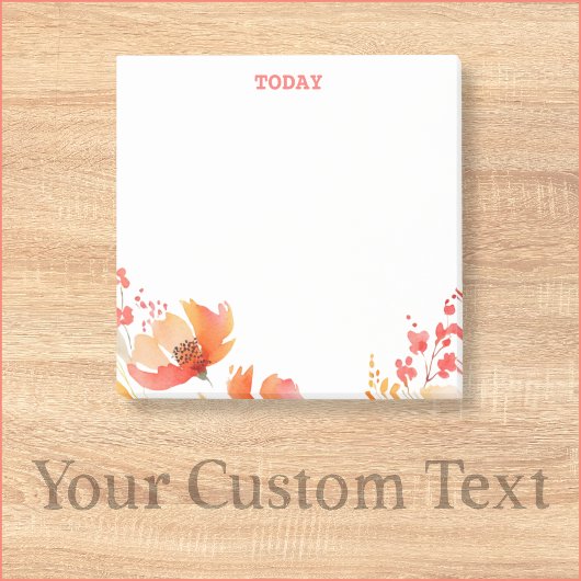 Eenvoudige Waterverf Floral aangepaste tekst Post-it® Notes