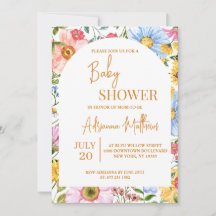 Eenvoudige Waterverf Floral Baby shower Invitation