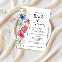 Eenvoudige Waterverf Floral Baby shower Invitation