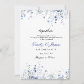 eenvoudige Waterverf Floral Dusty Blue bruiloft in Save The Date (Voorkant)