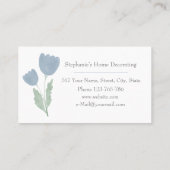 Eenvoudige Waterverf Floral Jouw naam Typografie Visitekaartje (Achterkant)