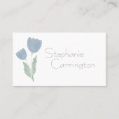 Eenvoudige Waterverf Floral Jouw naam Typografie Visitekaartje (Voorkant)