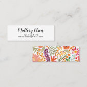 Eenvoudige waterverf floral mini-roebelkaart mini visitekaartje (Voorkant / Achterkant)