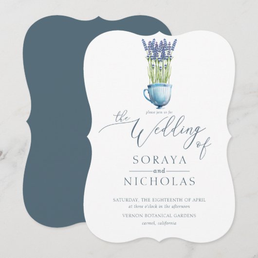 Eenvoudige Waterverf Floral Wedding Kaart (Voorkant / Achterkant)