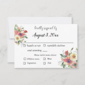 Eenvoudige waterverf florale minimalistische stoff RSVP kaartje (Voorkant)