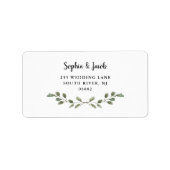 Eenvoudige Waterverf Foliage en Handgeschreven Scr Etiket (Voorkant)