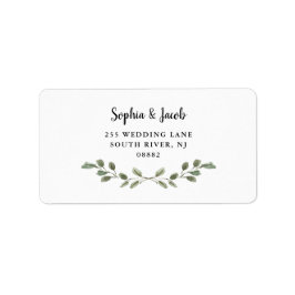 Eenvoudige Waterverf Foliage en Handgeschreven Scr Etiket