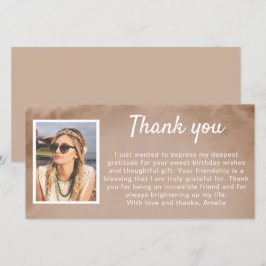 Eenvoudige Waterverf Foto Verjaardag Bedankkaart