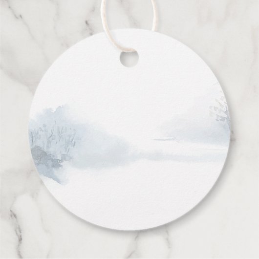 Eenvoudige Waterverf Fox Winter Scene Dank u Bedankjes Labels (Achterkant)