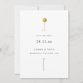 Eenvoudige Waterverf Gele Bloemstengel Minimalist Save The Date (Voorkant)